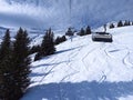 Ski slopes in Alps in Austria Royalty Free Stock Photo