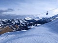 Ski slopes in Alps in Austria Royalty Free Stock Photo