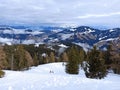 Ski slopes in Alps in Austria Royalty Free Stock Photo