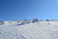 Ski slopes in a bright, sunny winter day, Kopaonik, Serbia Royalty Free Stock Photo