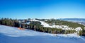 Ski slopes and chairlifts in Bialka ski resort in Poland Royalty Free Stock Photo