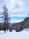 Ski slopes of Chamonix winter resort, France Royalty Free Stock Photo