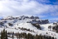 Ski slopes on the high mountain Royalty Free Stock Photo