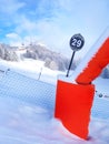 Ski slopes in the mountains of Les Houches winter resort, French Alps Royalty Free Stock Photo