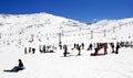 Ski slopes of Pradollano ski resort in Spain Royalty Free Stock Photo