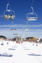 Ski slopes of Pradollano ski resort in Spain Royalty Free Stock Photo