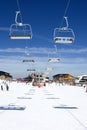 Ski slopes of Pradollano ski resort in Spain Royalty Free Stock Photo