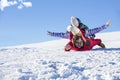 Ski, snow sun and fun - happy family on ski holiday Royalty Free Stock Photo