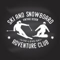 Ski and Snowboard Club. Vector illustration.