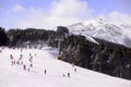 Ski and Snowboard Slope, Mountain Lift, Sunny Day Royalty Free Stock Photo