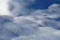 Ski and snowboard tracks in powder snow, Stoos ski area Royalty Free Stock Photo