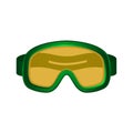 Ski sport goggles in dark green design