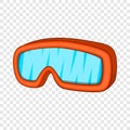 Ski sport goggles icon, cartoon style