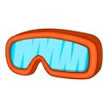 Ski sport goggles icon, cartoon style