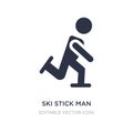 ski stick man icon on white background. Simple element illustration from People concept Royalty Free Stock Photo