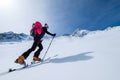 Ski touring ascent Royalty Free Stock Photo