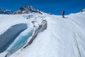 Ski touring glacier trip Royalty Free Stock Photo