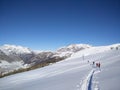 Ski-touring group in Livigno