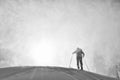 Ski touring in harsh winter Royalty Free Stock Photo