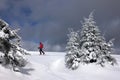 Ski Touring on Mincol, Oravska Magura, Slovakia Royalty Free Stock Photo