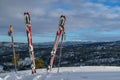 Ski touring skis and poles