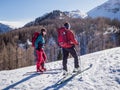 Ski touring winter activity Royalty Free Stock Photo
