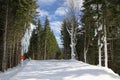 Ski track of Bukovel resort, Ukraine