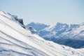 Ski tracks in the mountains Royalty Free Stock Photo