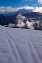 Ski tracks, Swiss alps