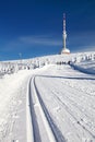 Ski trail jesenik mountains mount praded Royalty Free Stock Photo