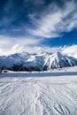 Ski trail near Blauherd mountain station, Zermatt, Switzerland