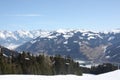 Ski trail and ski lift, Zell am See skiing resort. Royalty Free Stock Photo