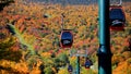 Ski trails and cable cars at Mount Mansfield near Stowe city in Vermont.