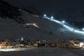 Ski village night scenario Royalty Free Stock Photo