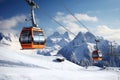 Ski winter season, mountains and cable car Royalty Free Stock Photo