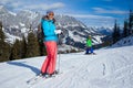 Ski, winter, snow, skiers Royalty Free Stock Photo