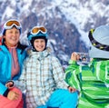 Ski, winter, snow, skiers, sun and fun Royalty Free Stock Photo