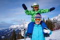 Ski, winter, snow, skiers, sun and fun Royalty Free Stock Photo