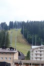 Ski world cup piste 3Tre in ski resort Madonna di Campiglio, Italy