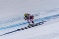 SKI-WORLD-FIAUT Cornelia Huetter takes part in the Ladies Downhill run for the Woman Ladie Downhill racNALS-DISIPLINA-SEXO-PRUEBA Royalty Free Stock Photo