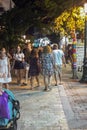 Skiathos city village view by night