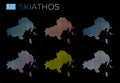 Skiathos dotted map set.