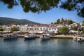 Skiathos, Greece - August 17, 2017: Panoramic view over the port