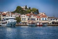 Skiathos, Greece - August 17, 2017: Panoramic view over the port