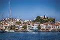 Skiathos, Greece - August 17, 2017: Panoramic view over the port Royalty Free Stock Photo