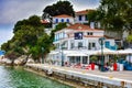 Skiathos town greek tavern by the sea Royalty Free Stock Photo