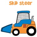 Skid steer cartoon vector art Royalty Free Stock Photo
