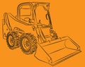 Skid steer line art side view