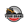 skid steer loader - construction equipment logo vector isolated Royalty Free Stock Photo