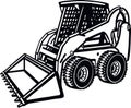 Skid Steer Loader - Construction Vehicle - Machine Equipment Builder. Vector illustration Royalty Free Stock Photo